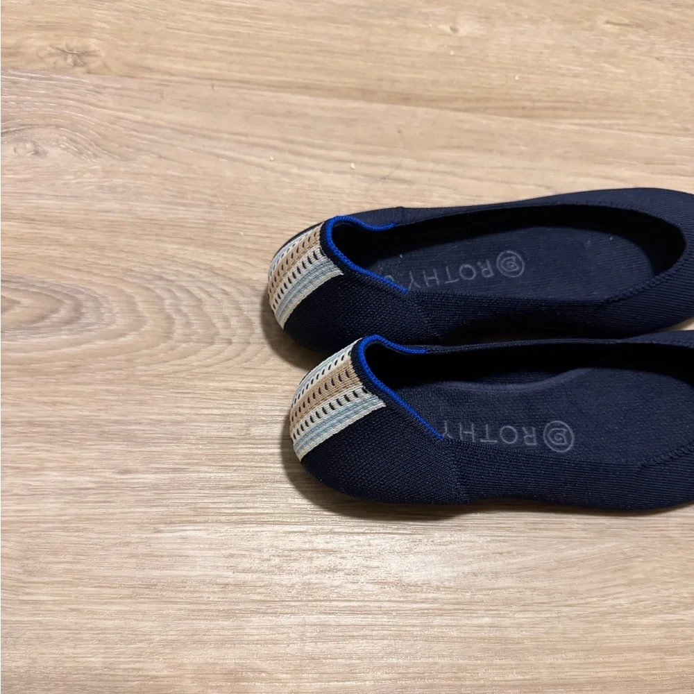 🆕 Rothy's Navy Striped Flats Sz 8.5 - Picture 3 of 10